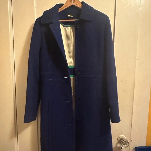 J Crew deep blue car coat - Picture 1 of 4